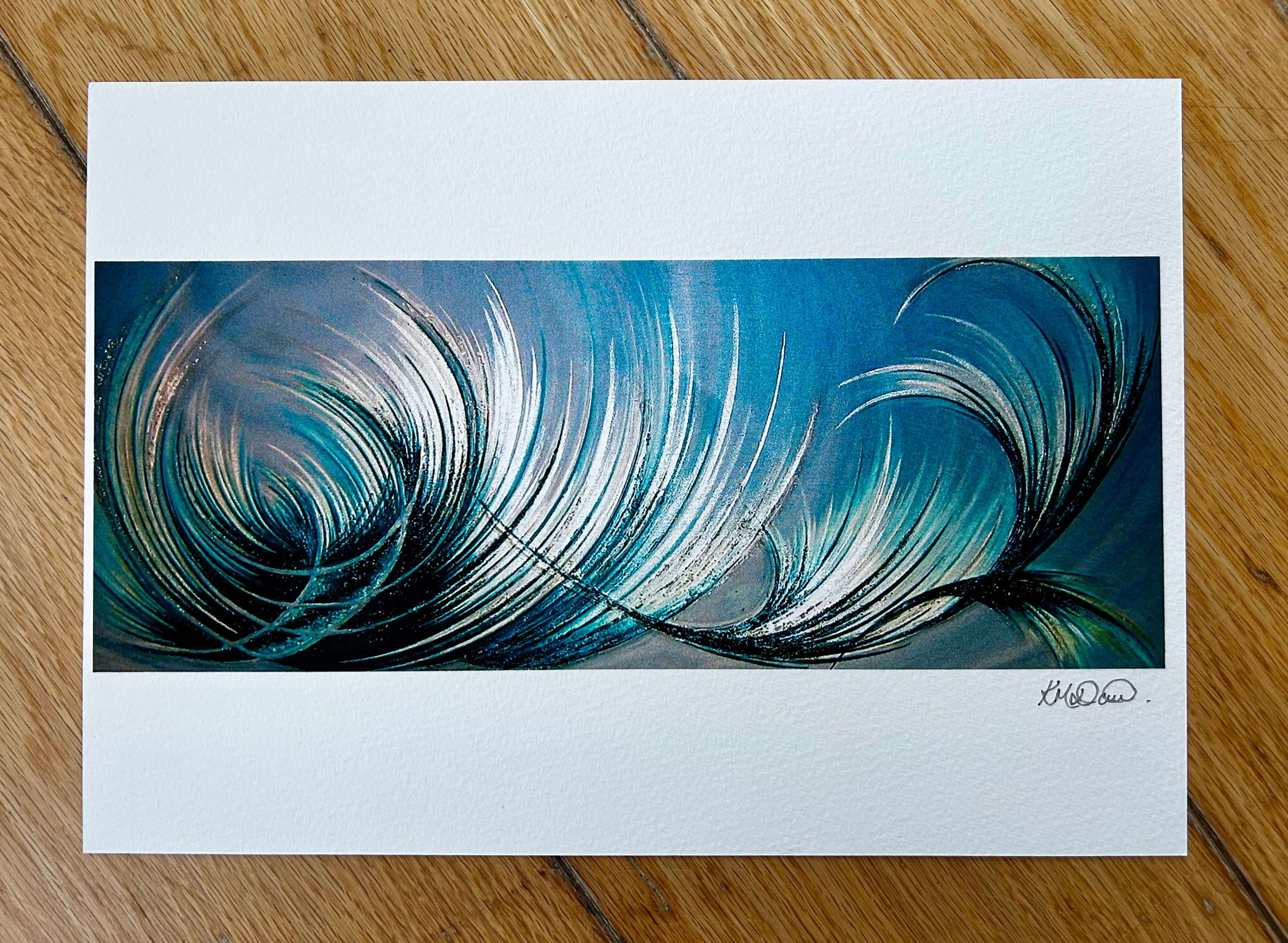 Blue abstract art print for sale online, direct from artist’s Hampshire studio.