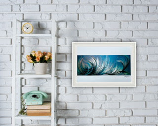 Contemporary blue prints, framed in image but sold print only online from UK artist.