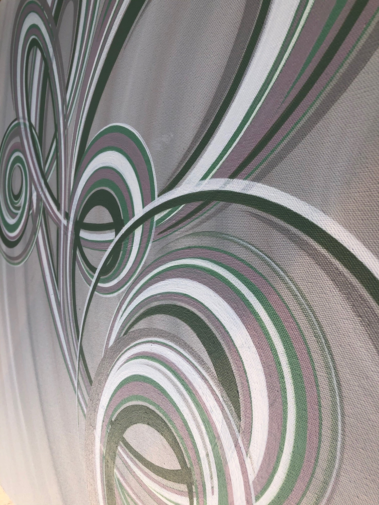 Original rhythmic contemporary canvas with a neutral coloured abstract design.