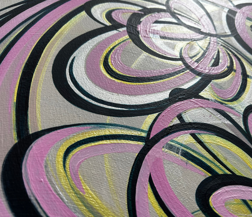 Hand painted modern flower painting.
