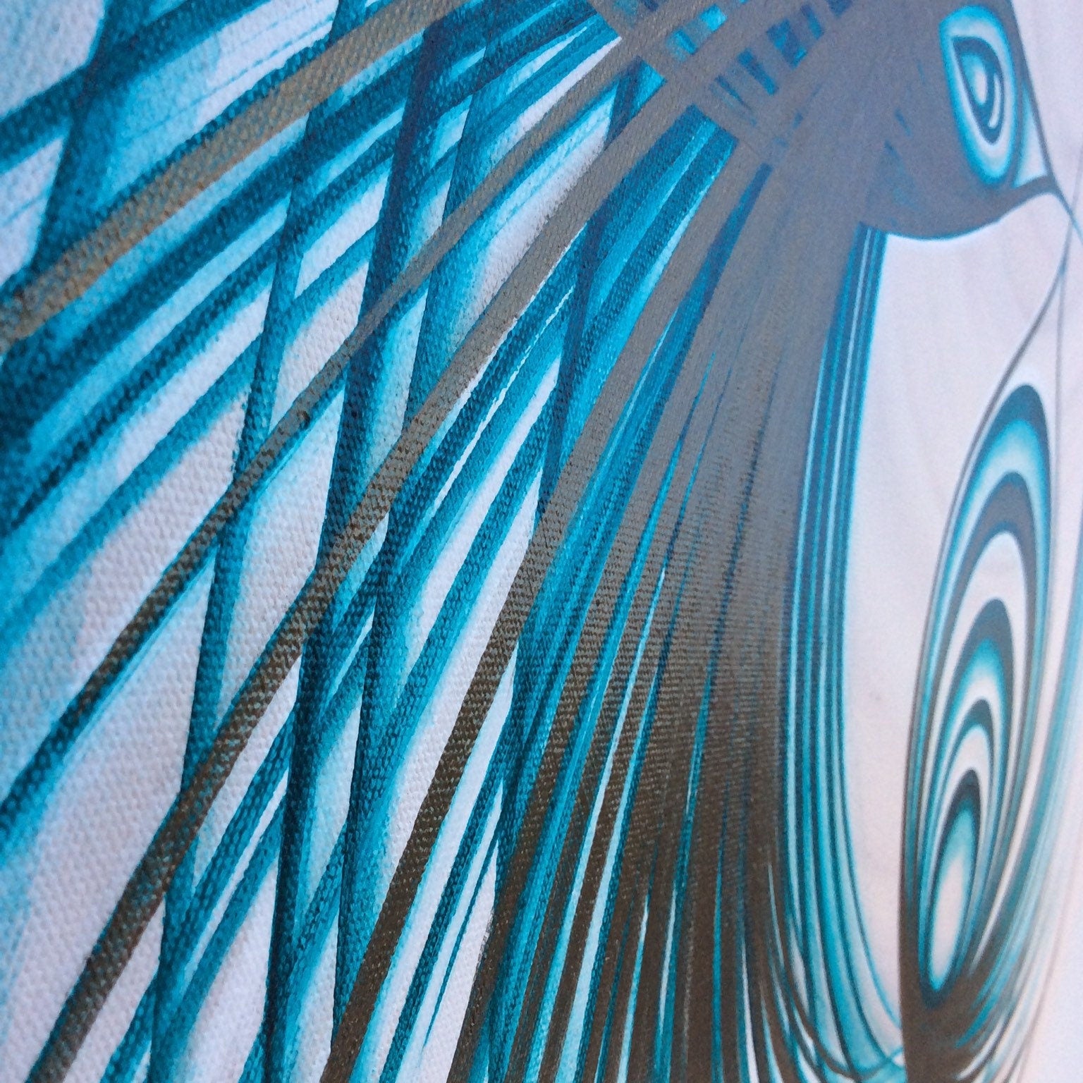 Teal and gold Contemporary canvas wall art painting uk.