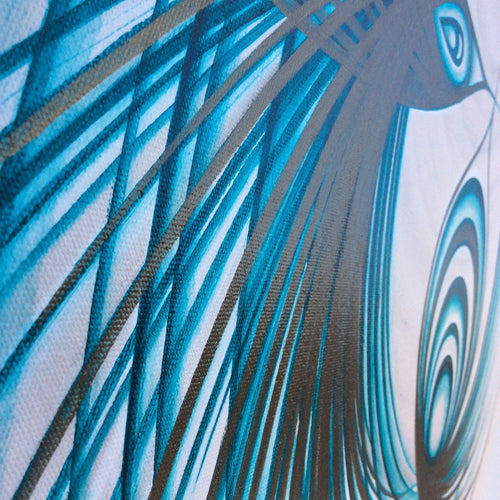 Teal and gold Contemporary canvas painting uk.