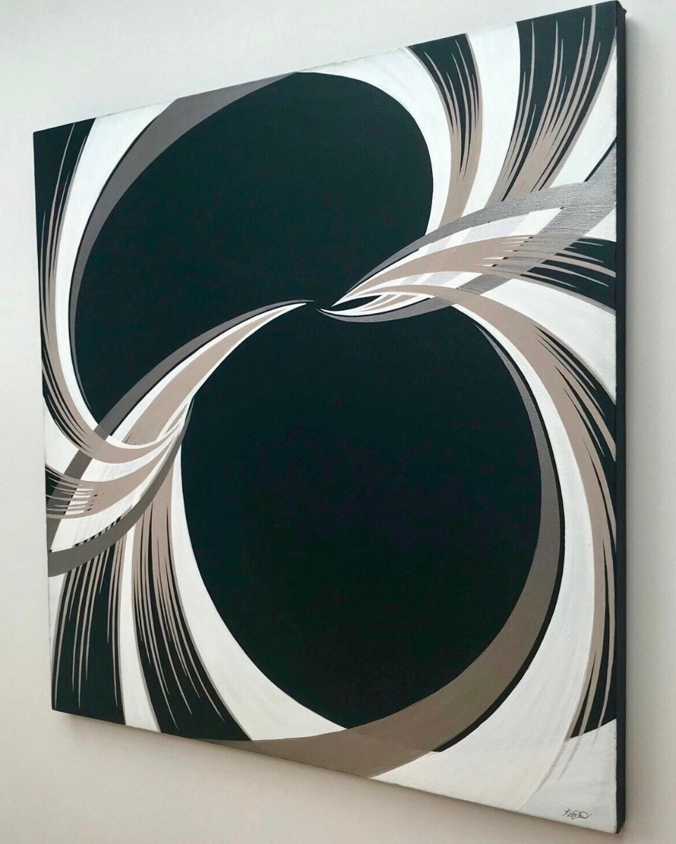 Minimalist near monochrome large canvas wall artwork 