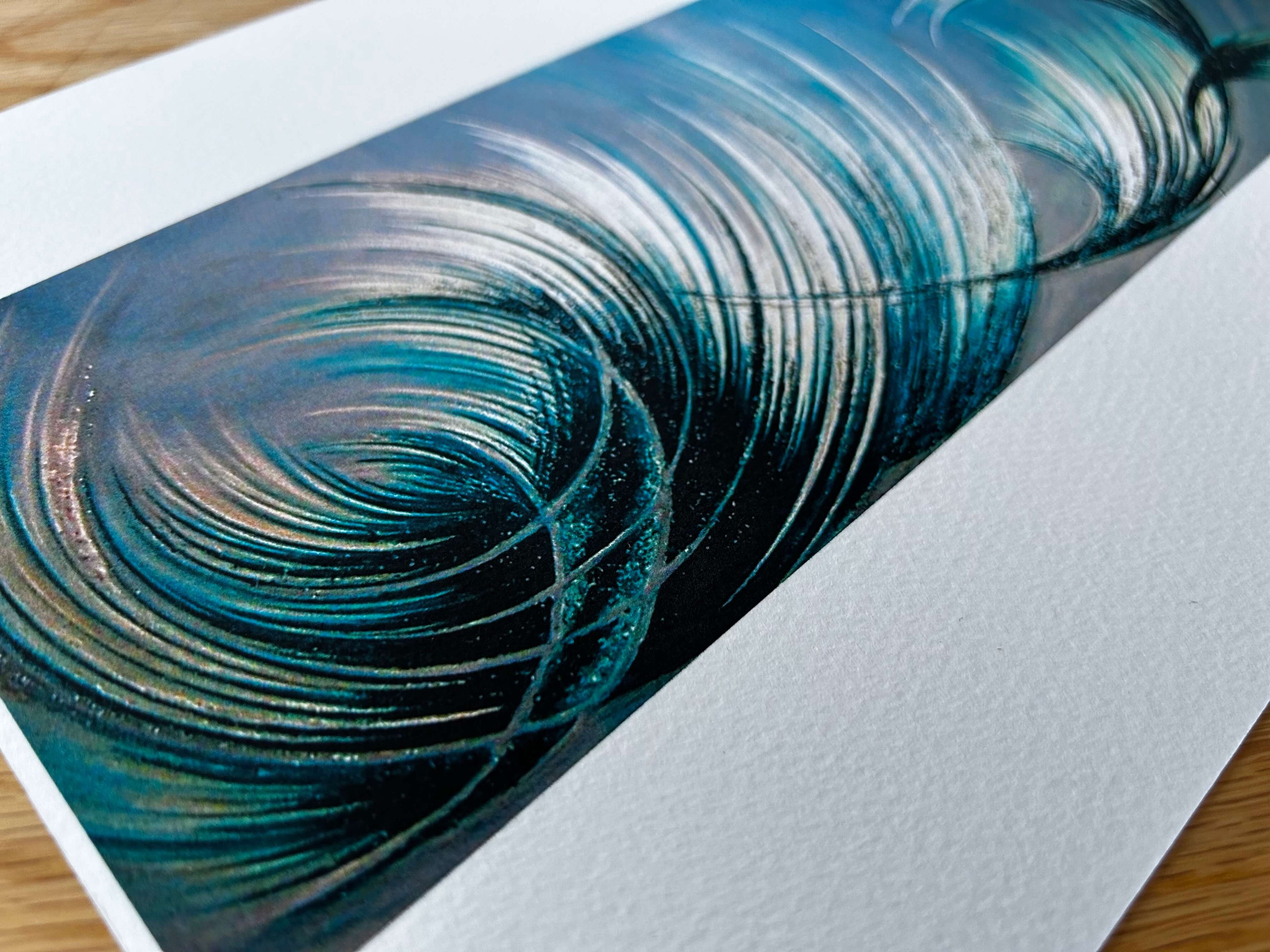 A4 and A3 blue abstract wall art from uk based artist.