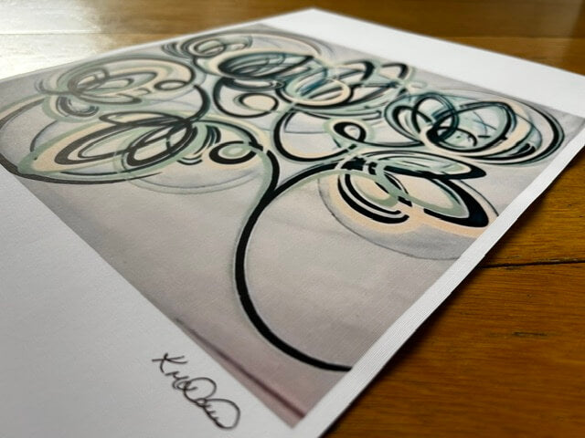 Signed floral modern art prints from uk artist.