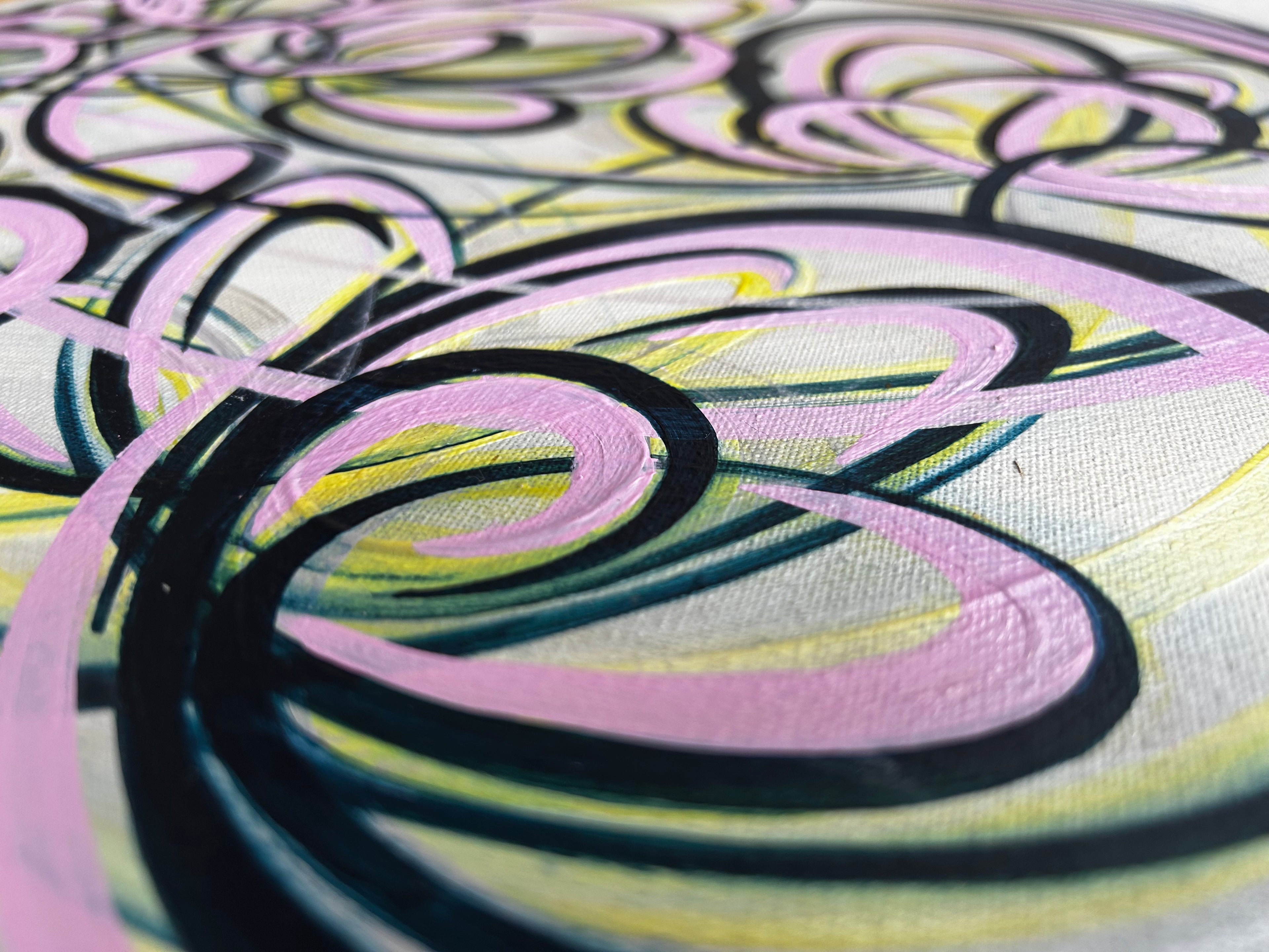Square symbolic flower painting