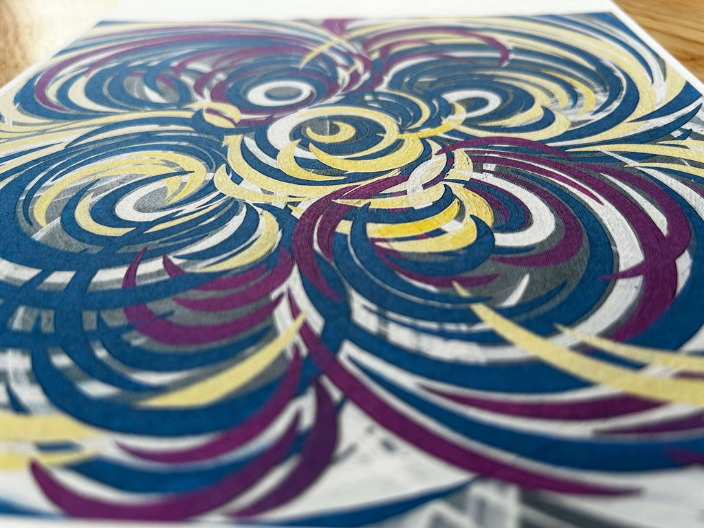 Colourful abstract art prints for sale online.