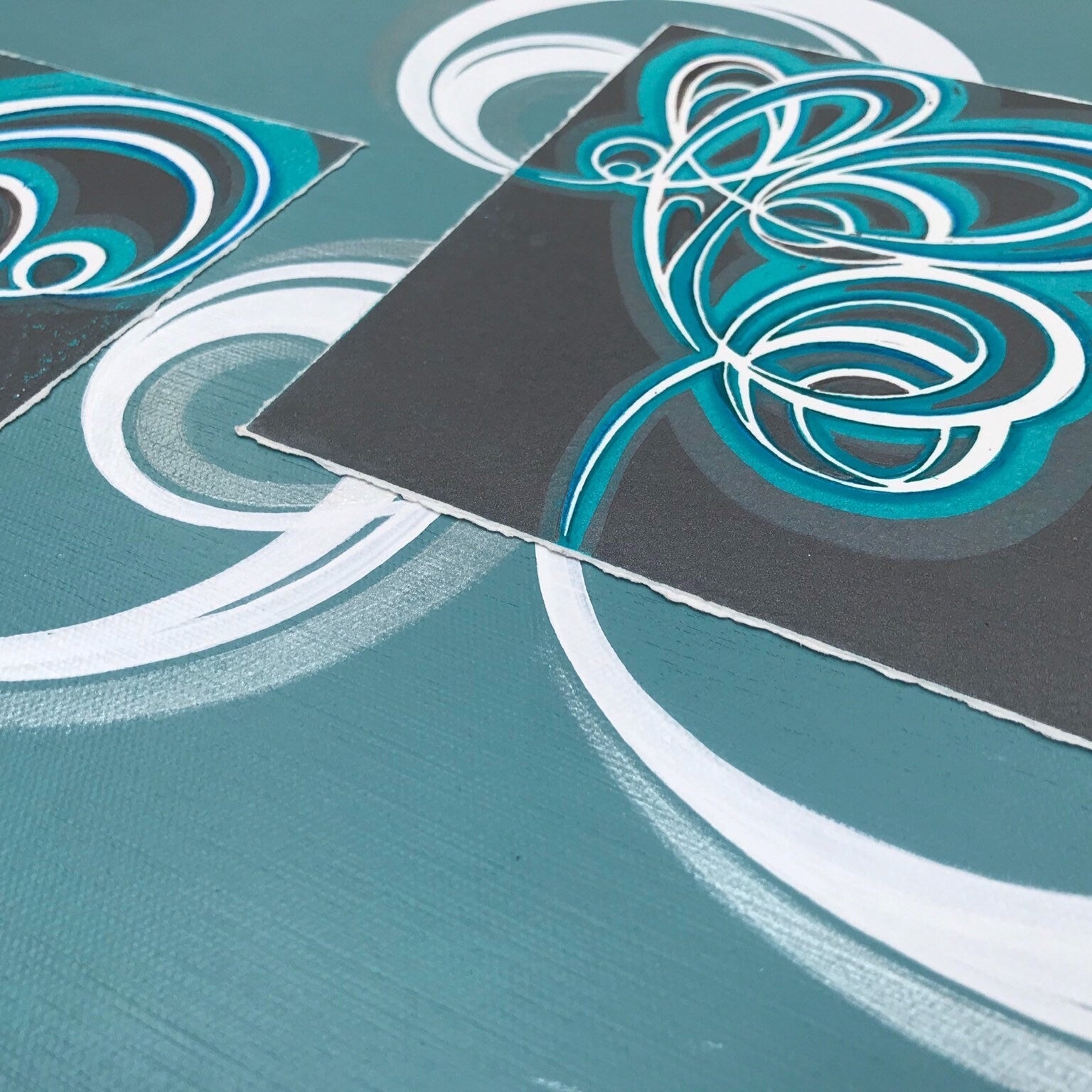 One of a kind  large modern canvas wall decor.