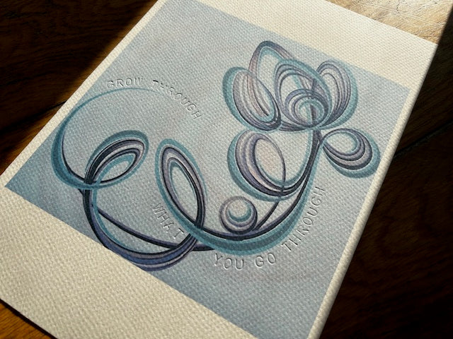 Abstract art print - hand embossed with a positive quote.