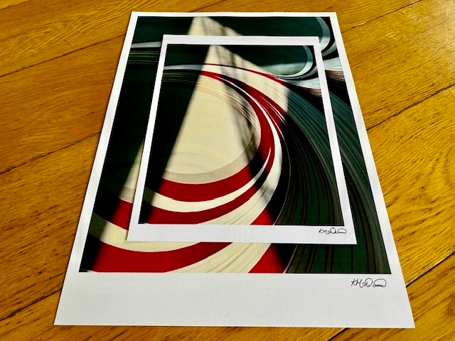 A4 and A3 prints with white and red contemporary pattern - UK.