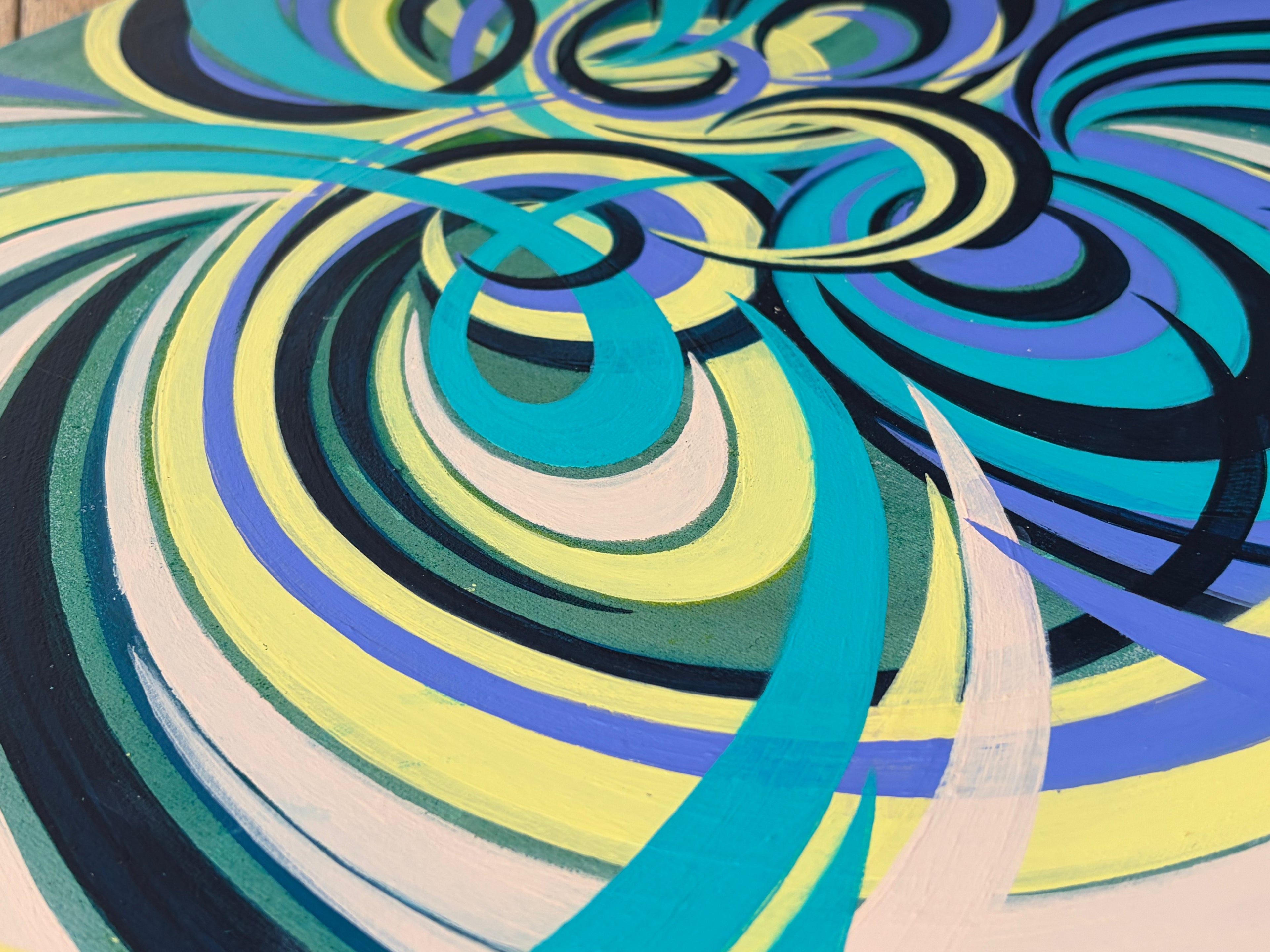 Colourful abstract art with swirls - Abstract Bloom 6