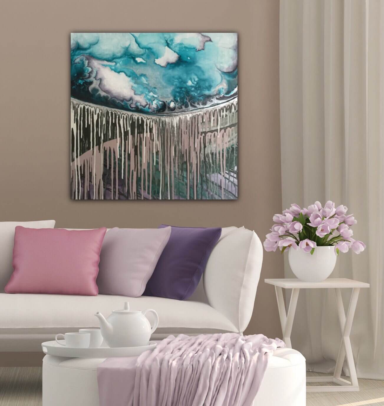 Atmospheric landscape painting.