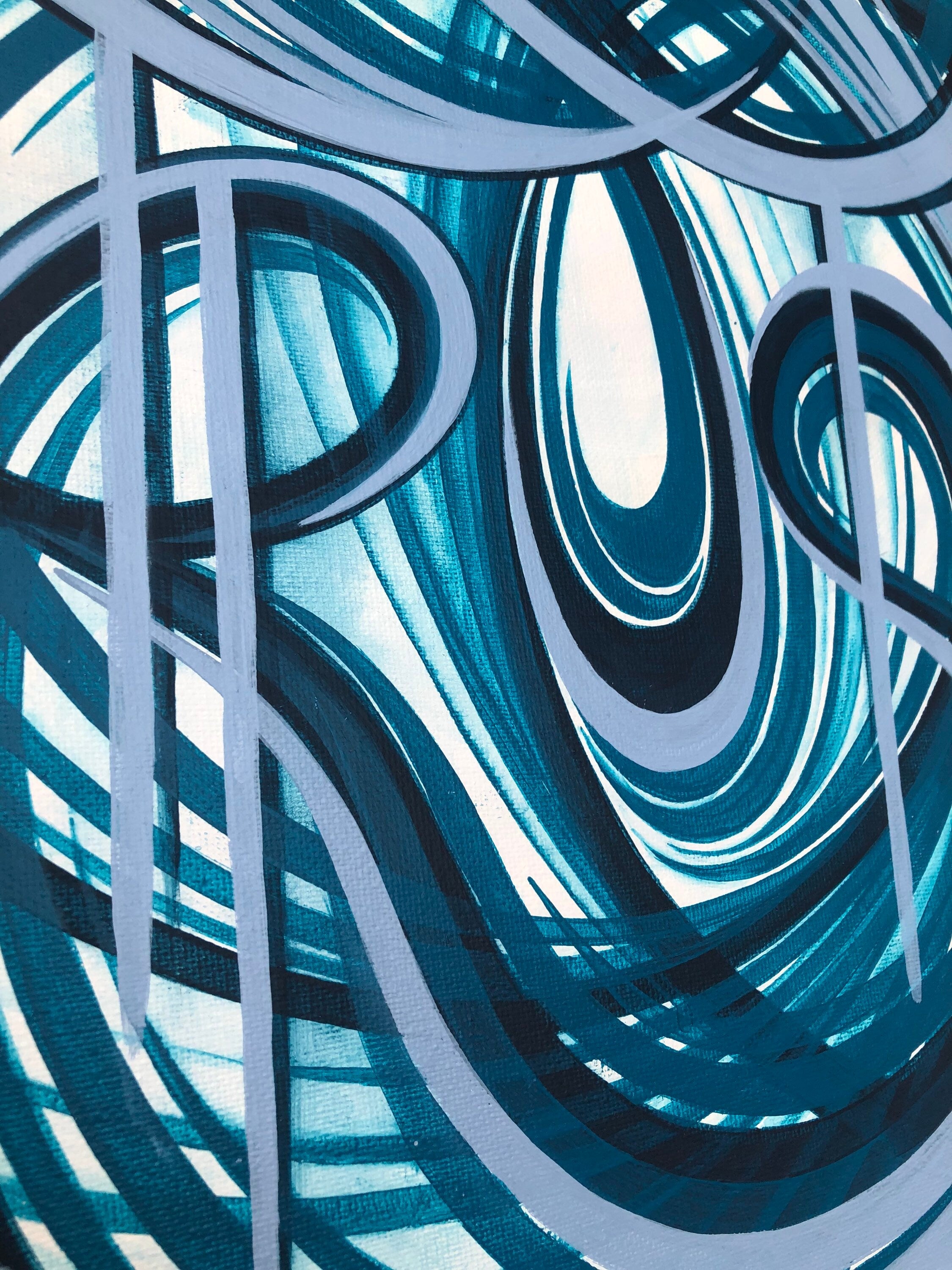 Modern home decor. Blue word canvas.