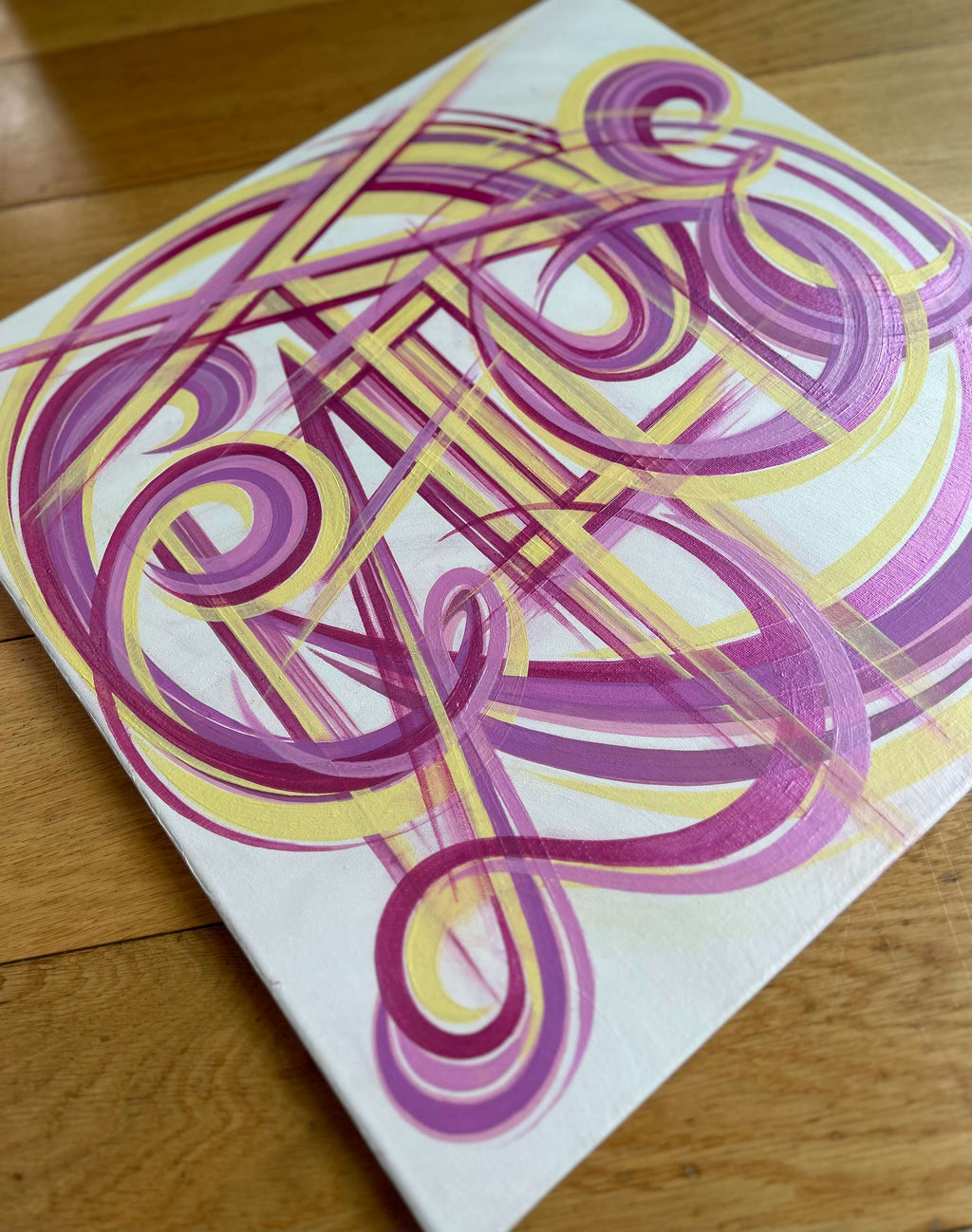 Acrylic positive word painting on canvas
