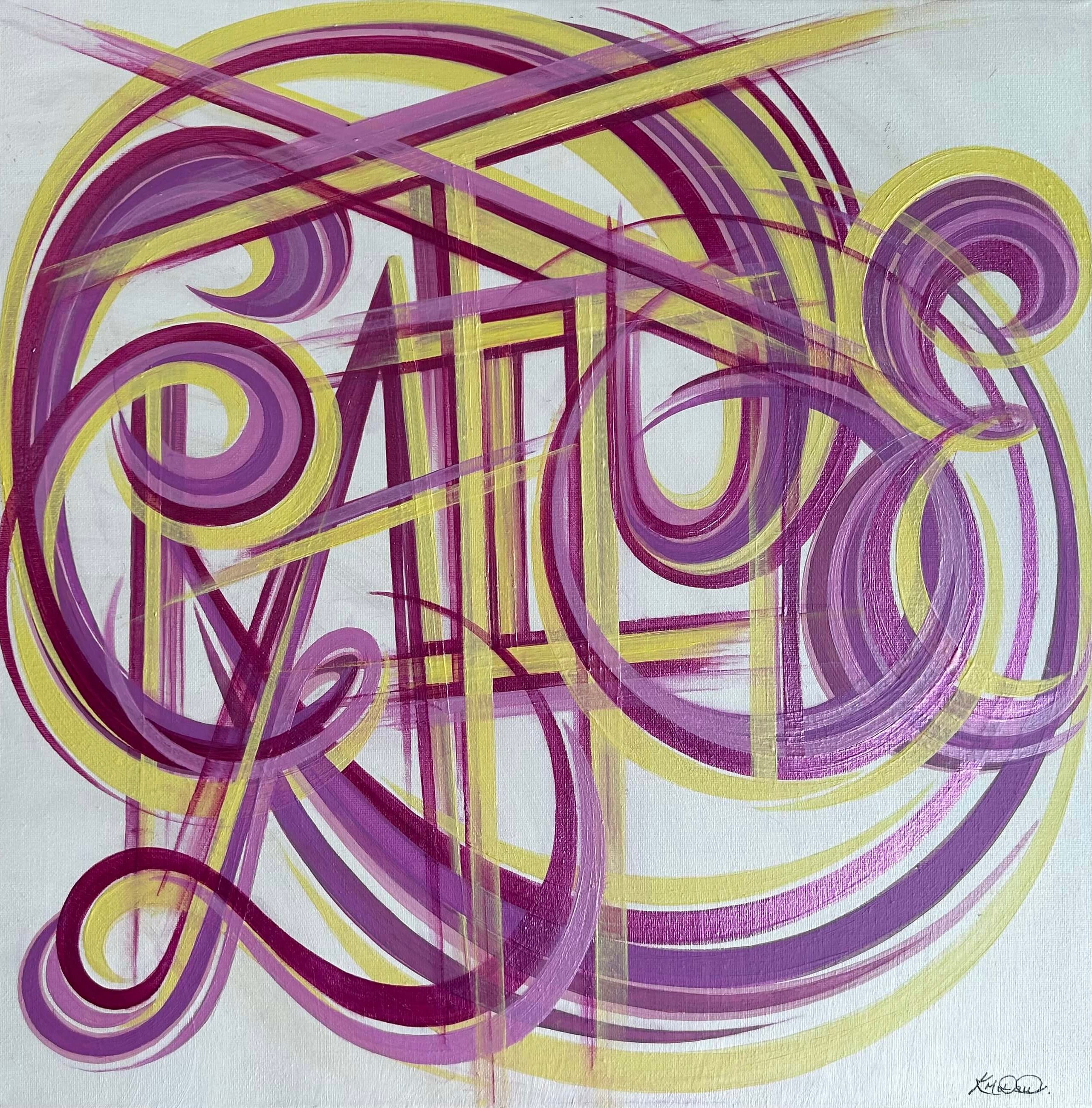 Acrylic word painting on canvas