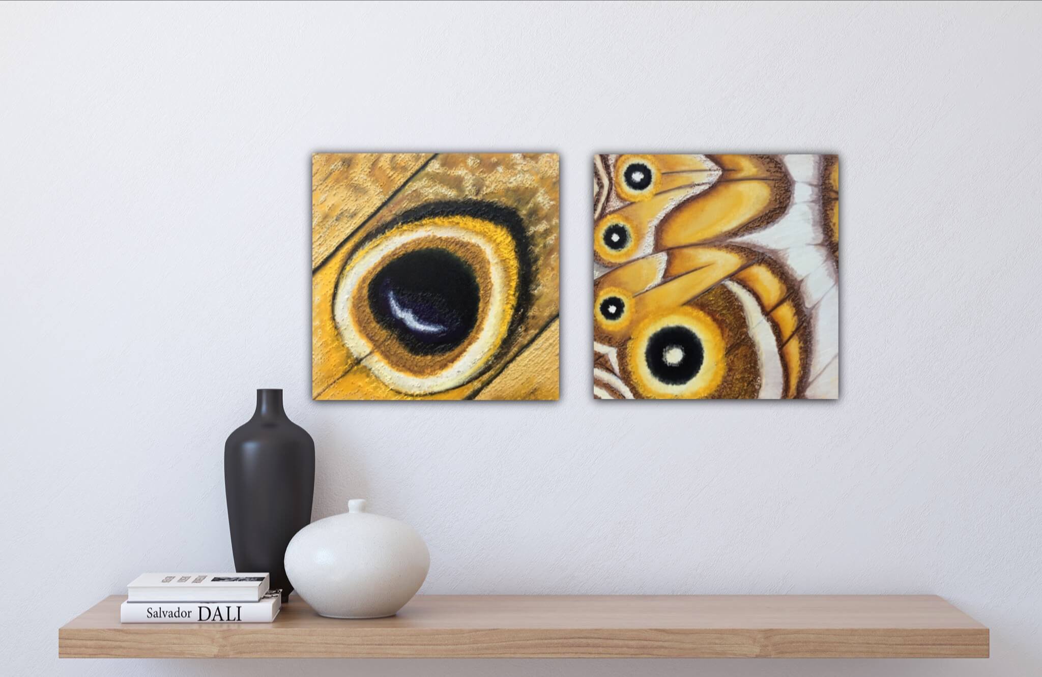 Diptych butterfly artwork.
