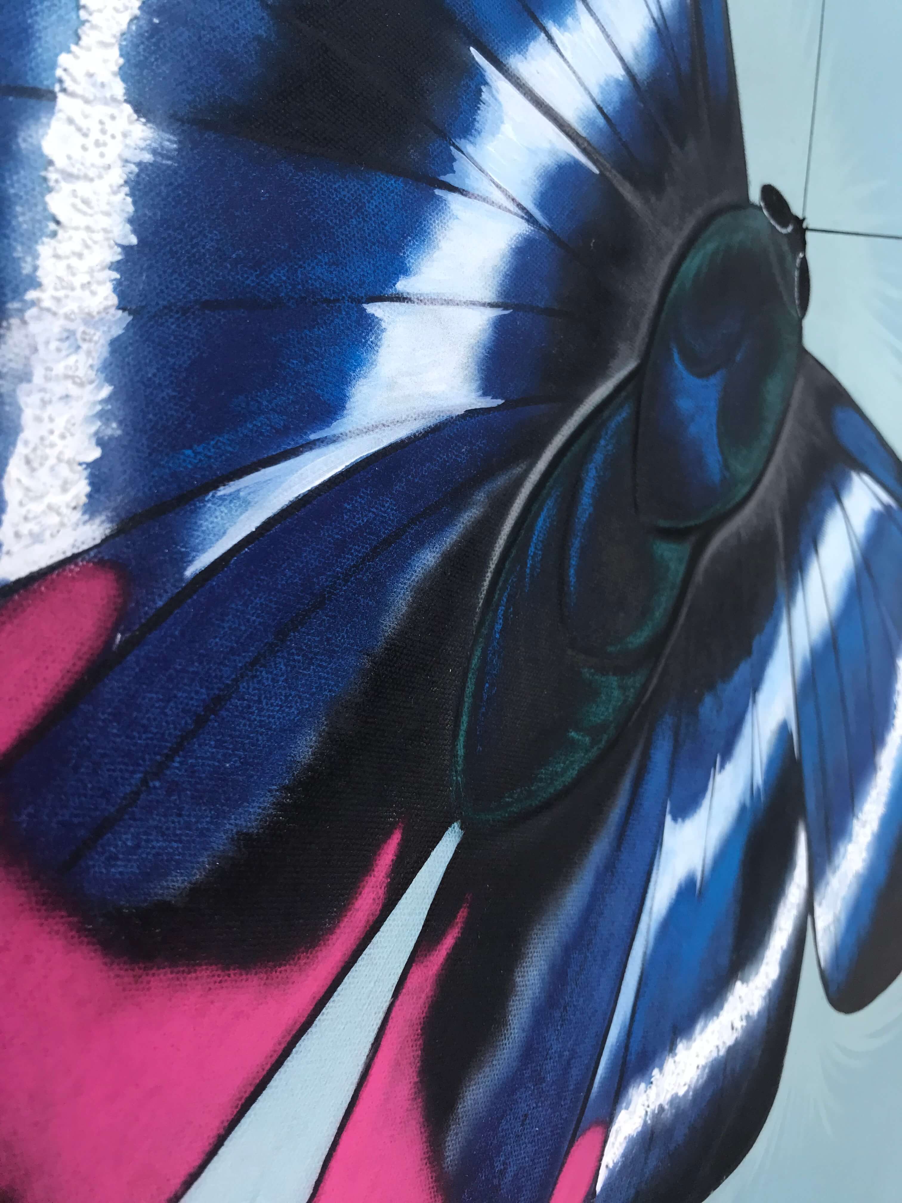 Hand painted butterfly wall art decor.