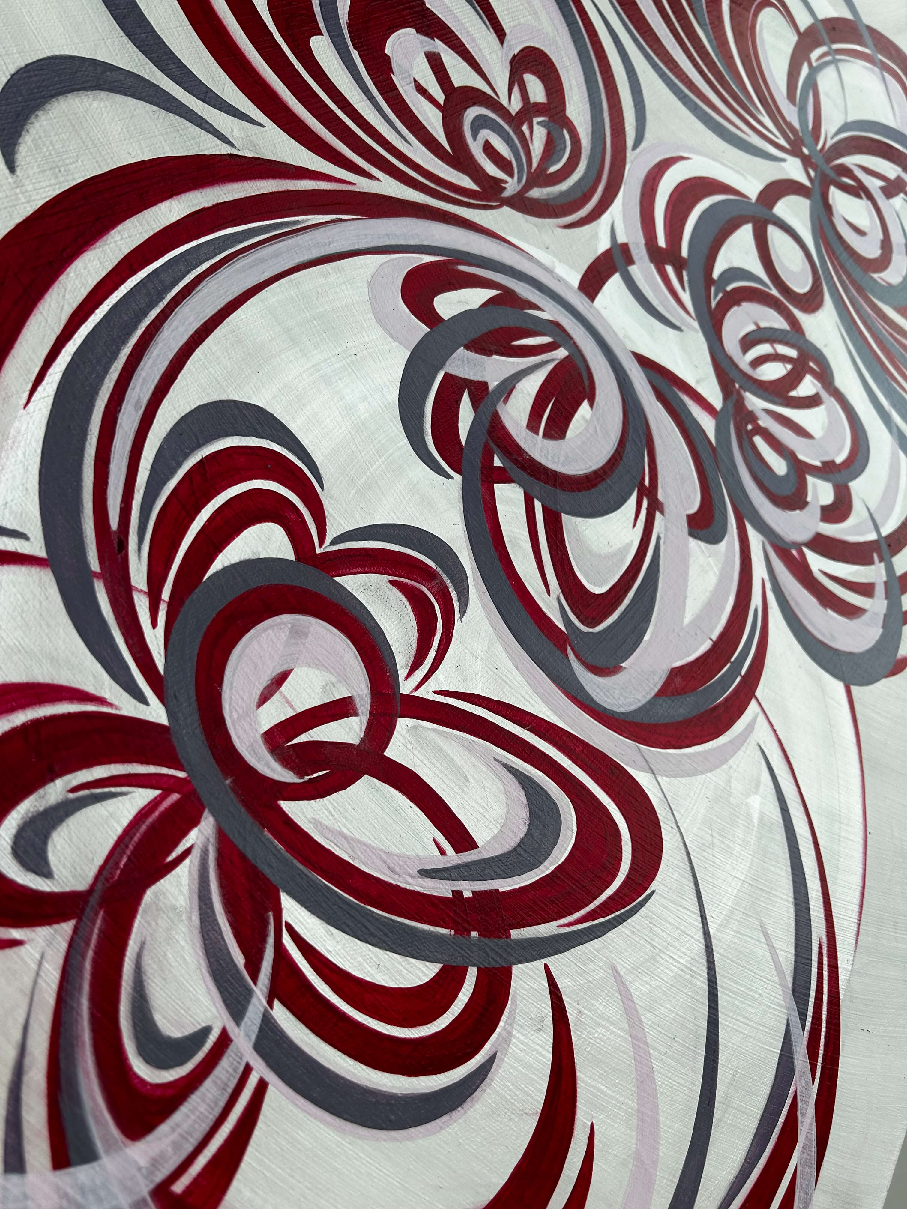 Red and pink extra large wall art.