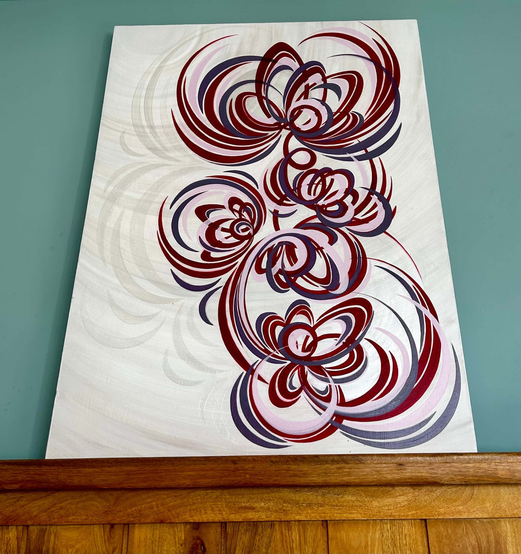 Large canvas wall art of an abstract flower.