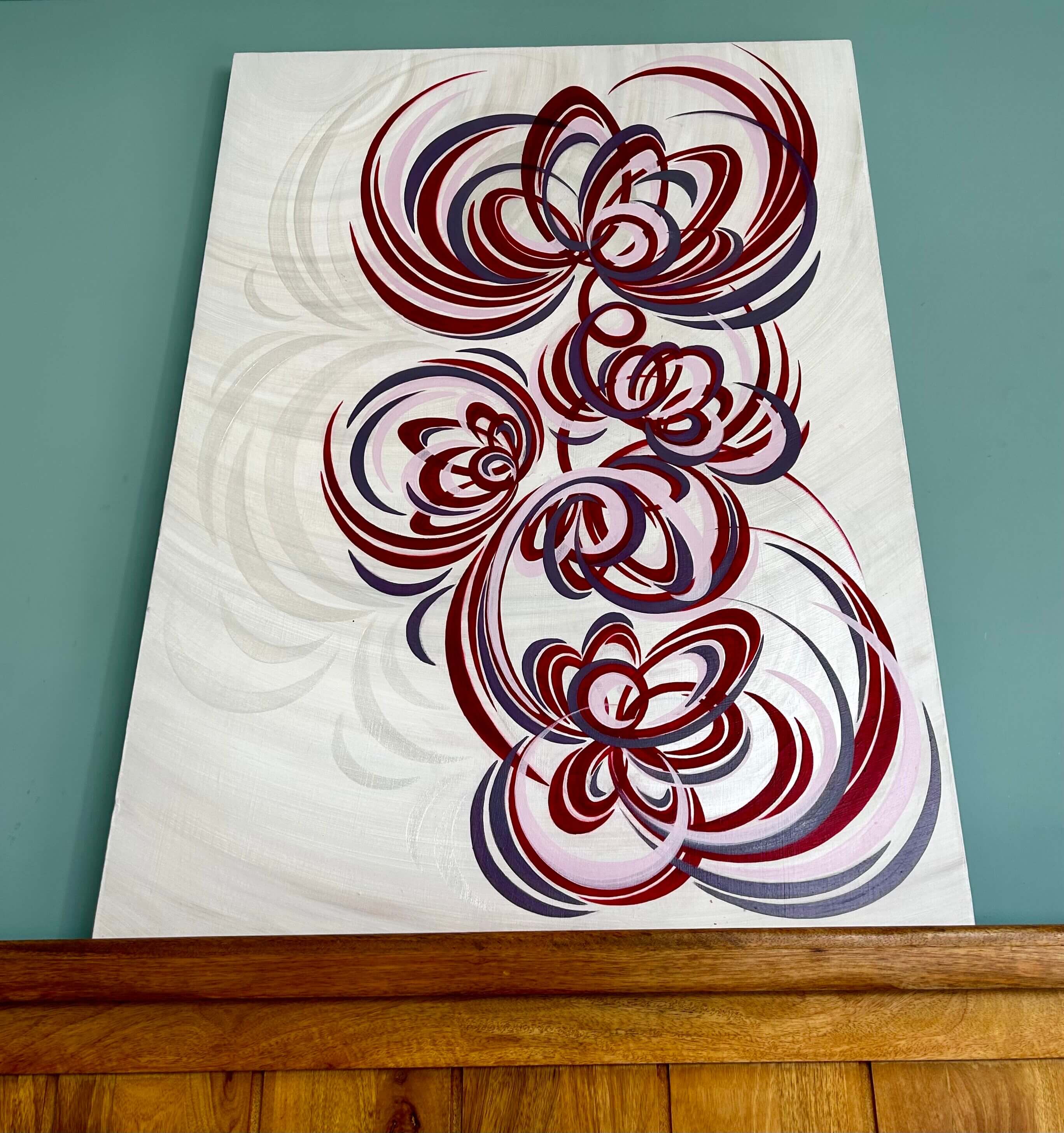 Large canvas wall art of an abstract flower.