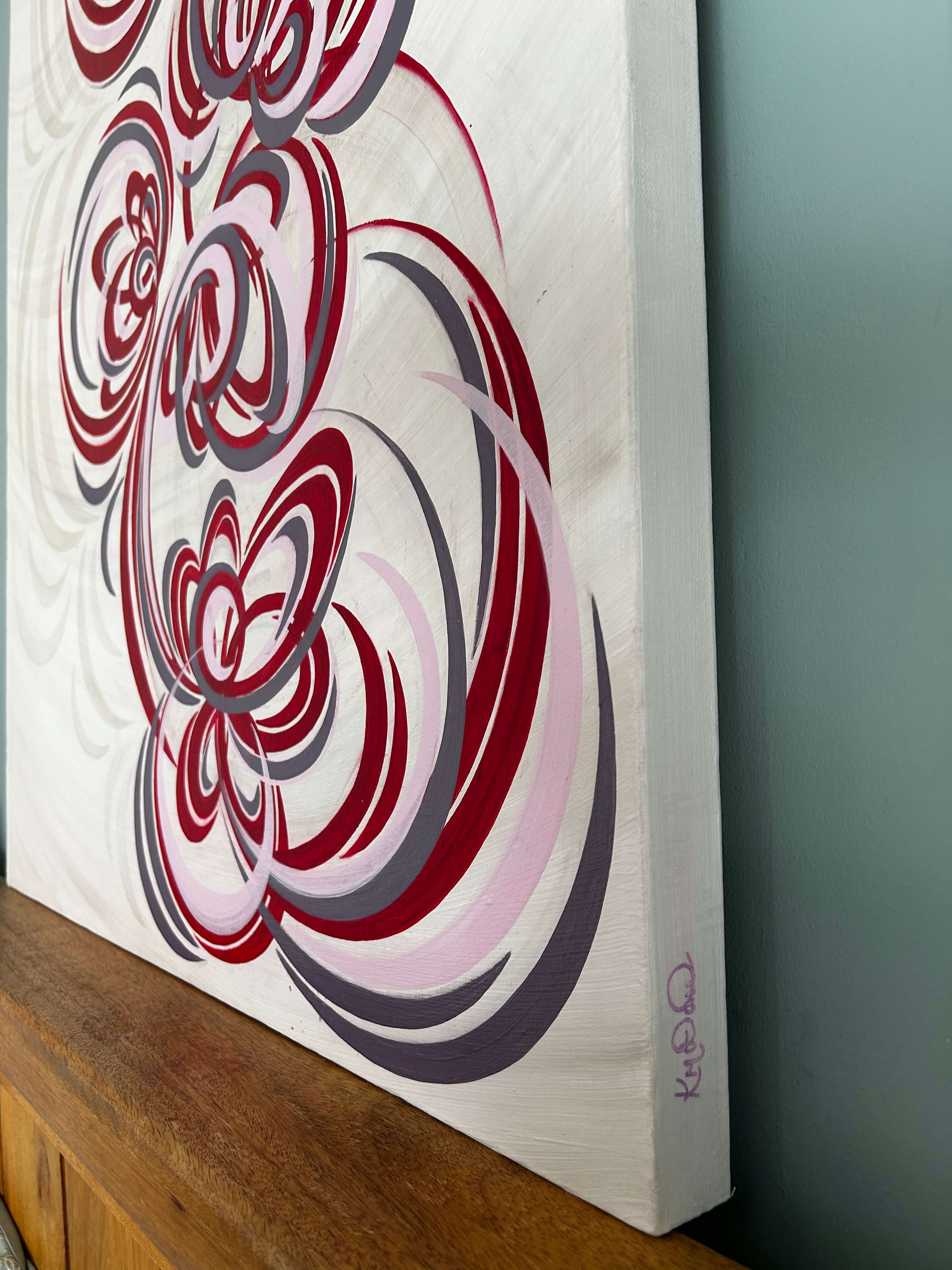 Large modern flower wall art.