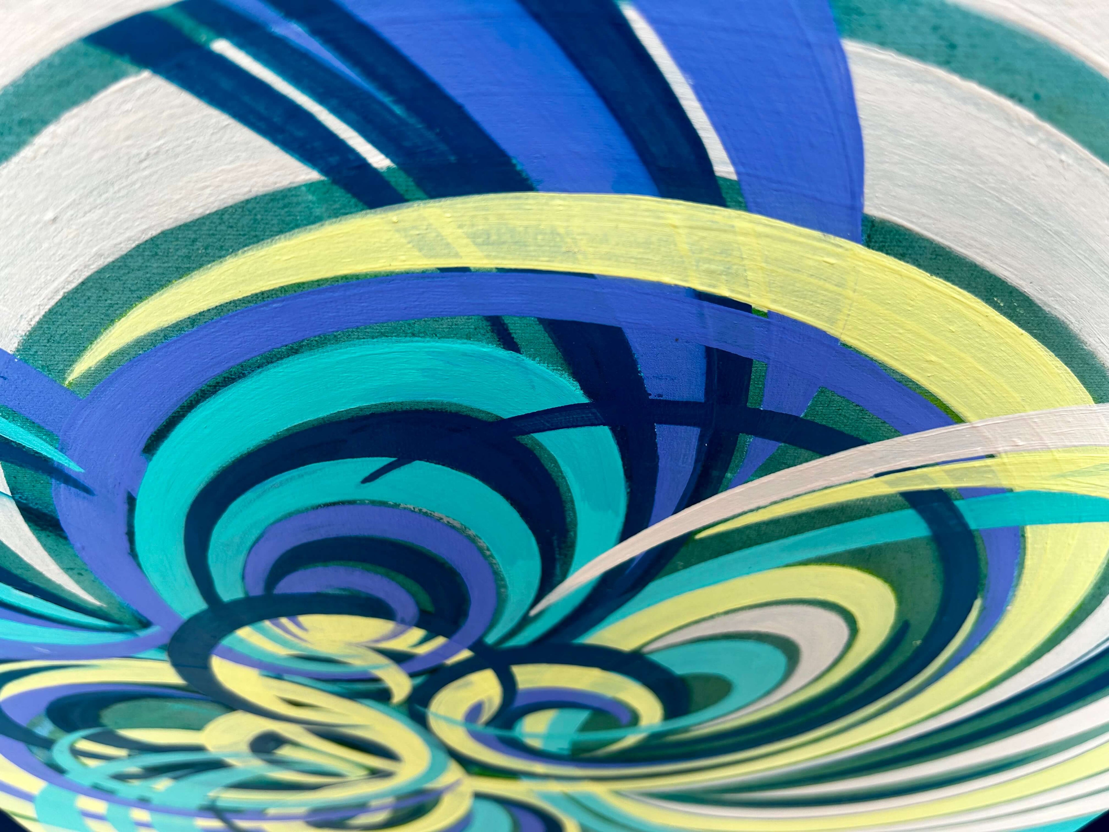 Hand painted colourful abstract floral painting.