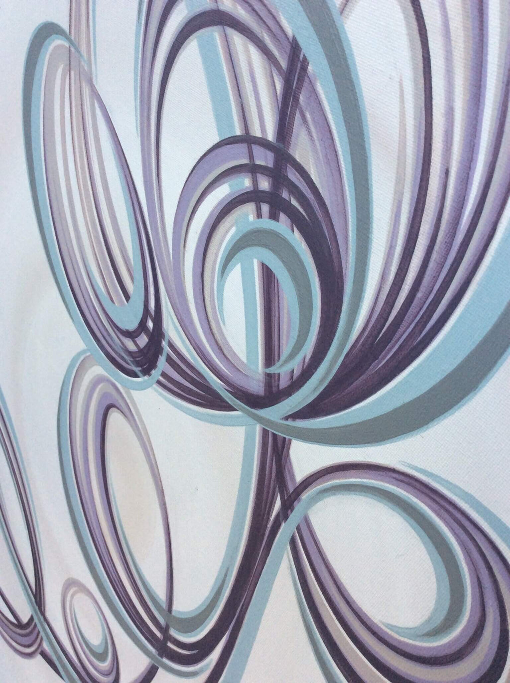 Pastel colour acrylic flower painting. Line art flower on canvas.