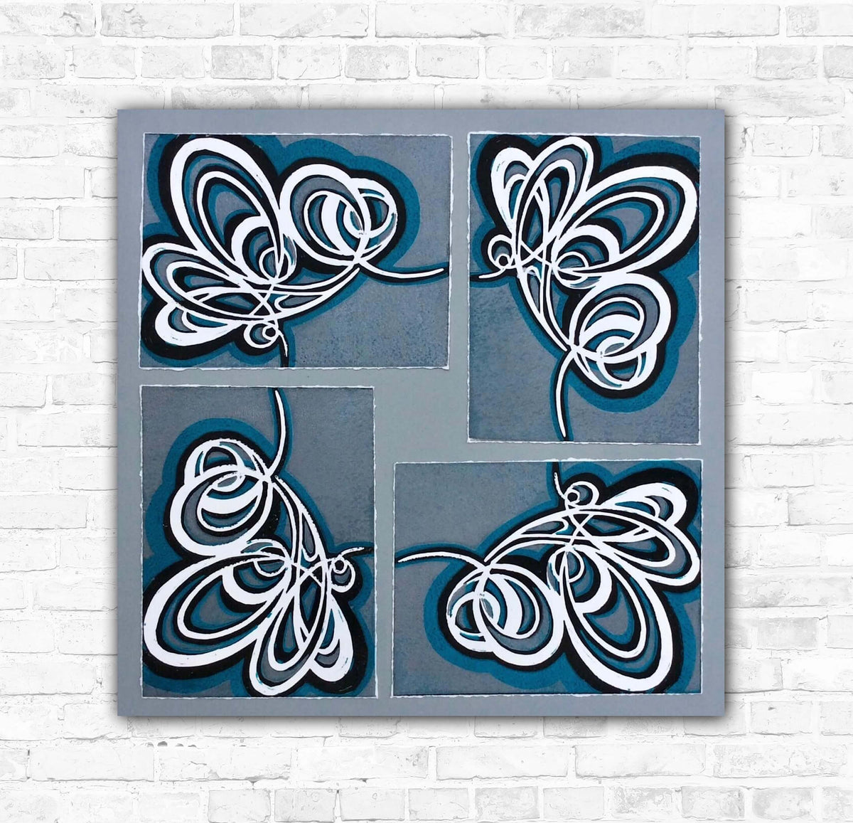 Flower art. Mixed media art.