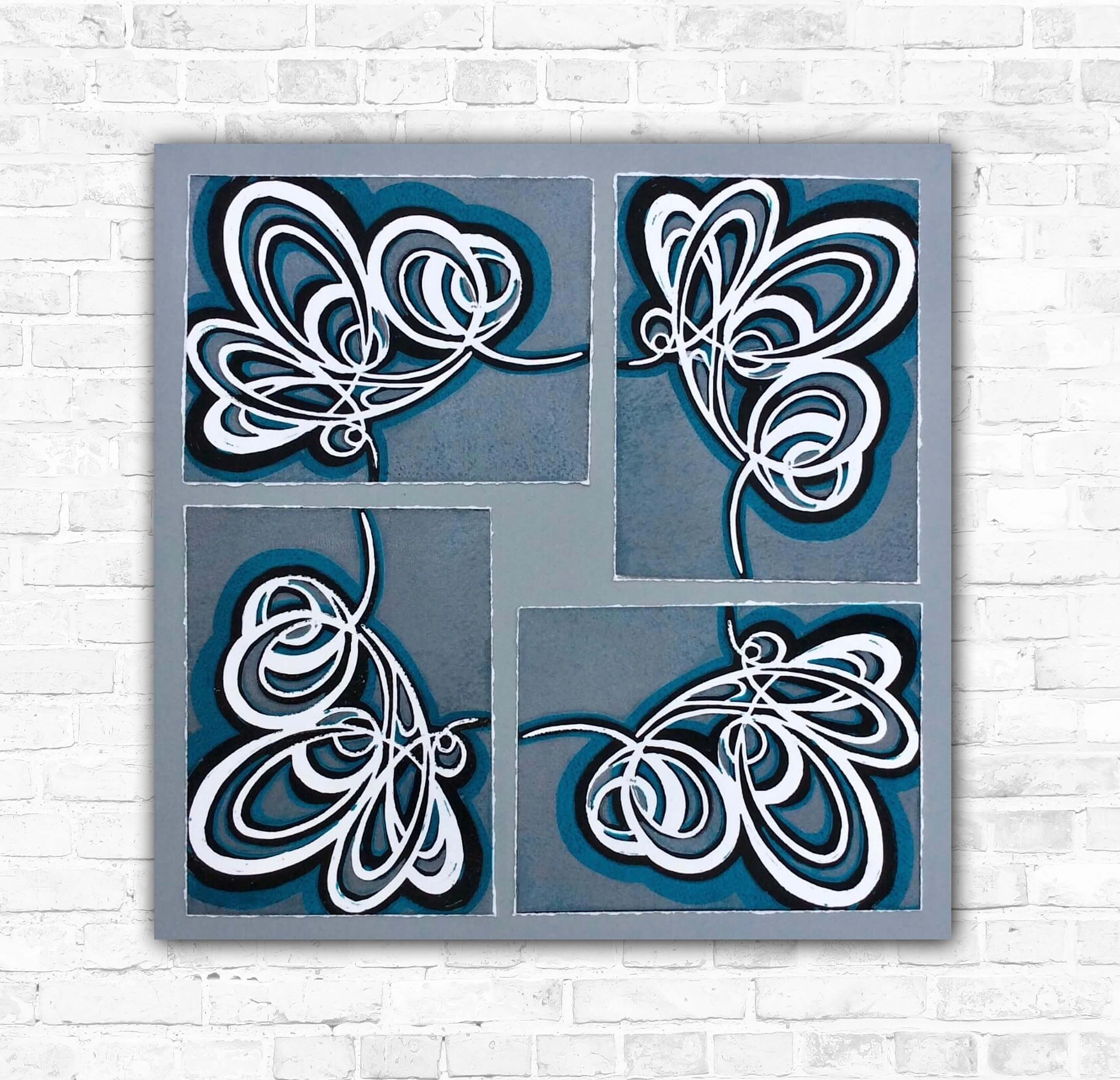 Flower art. Mixed media art.