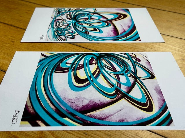 Pair of abstract floral prints