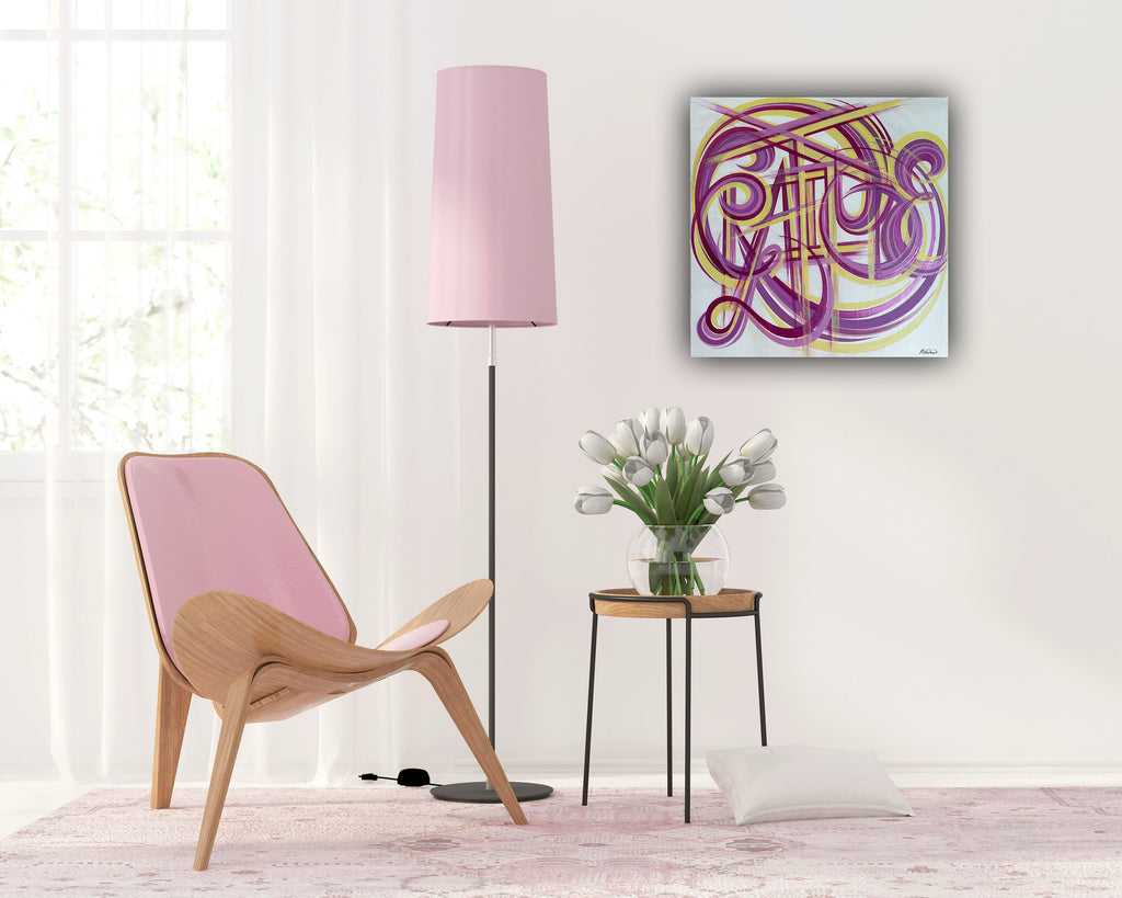 Colourful acrylic wall art on canvas.
