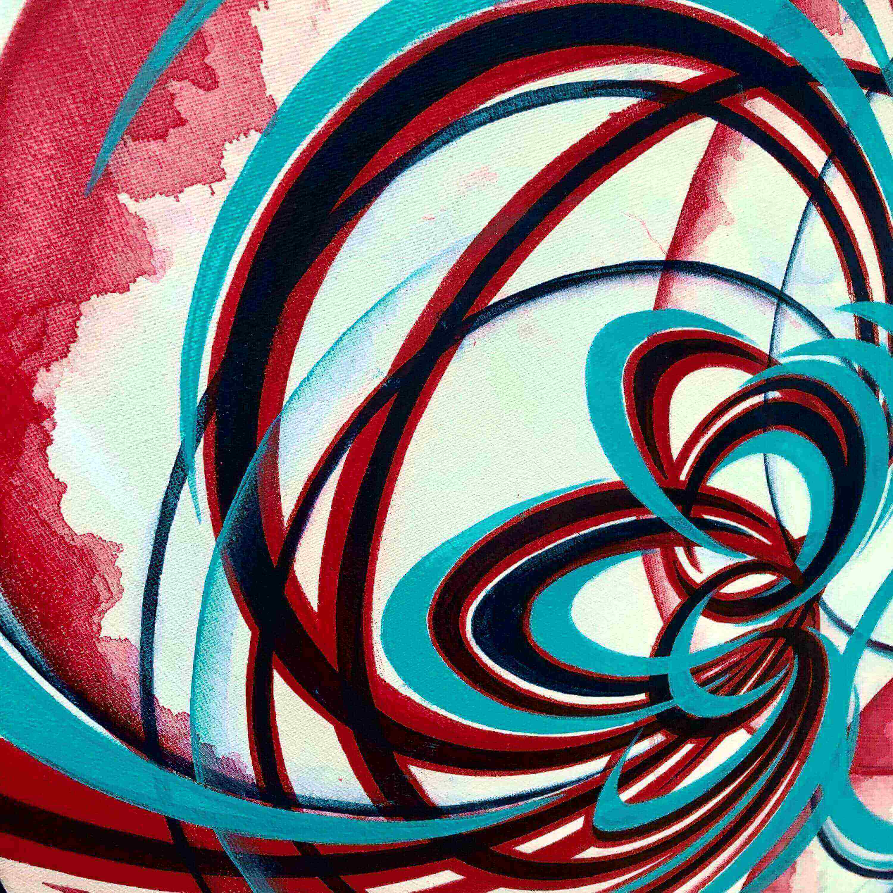 Unique square abstract paintings about flowers.