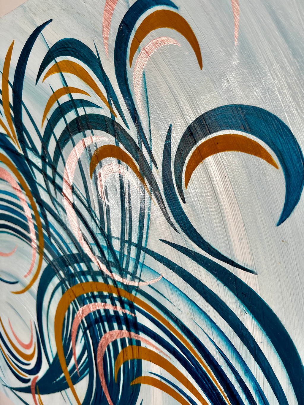 Abstract Bloom 9 - Original painting with rhythmic swirls and abstract shapes.
