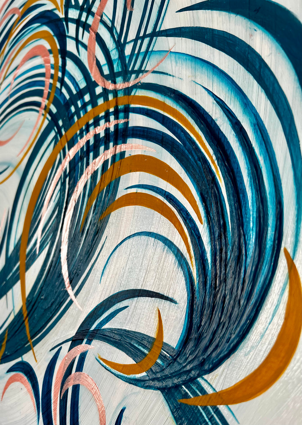 Abstract Bloom 9 - Original painting with rhythmic swirls and abstract shapes.