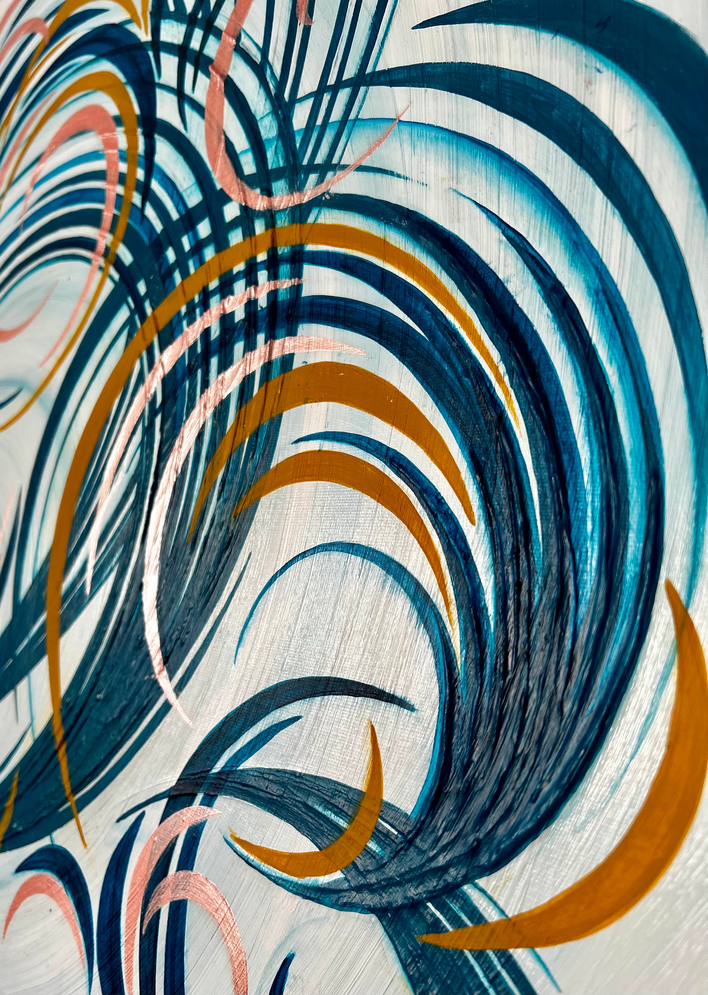 Abstract Bloom 9 - Original painting with rhythmic swirls and abstract shapes.
