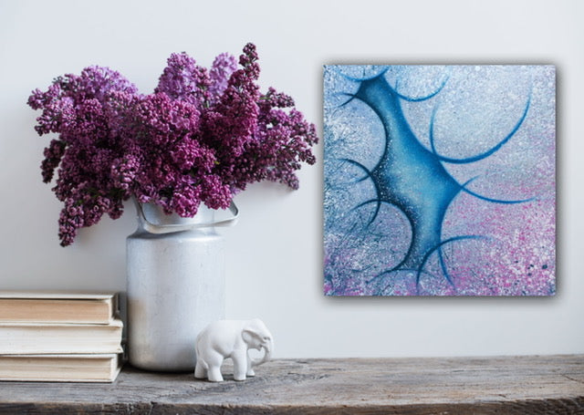 Square atmospheric textured painting 