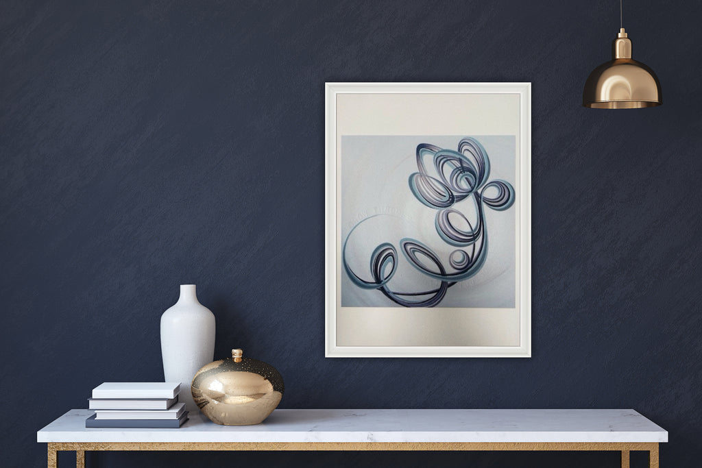 Abstract art print - hand embossed with a positive quote.