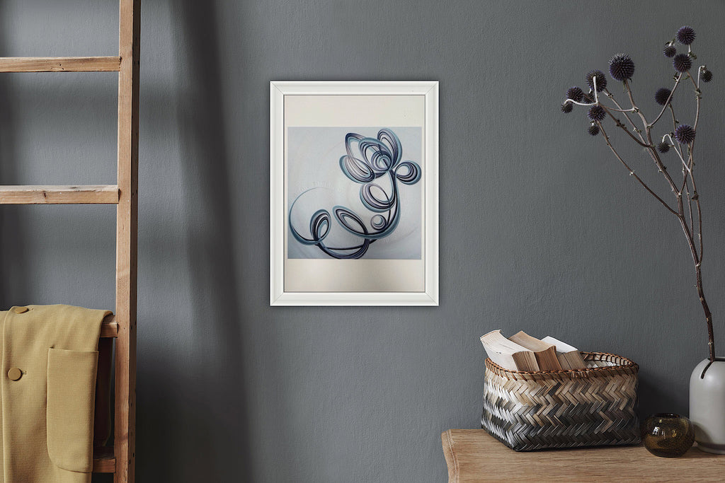 Abstract art print - hand embossed with a positive quote.