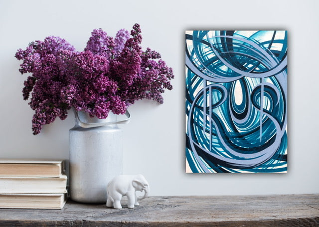 Abstract word canvas home decor.