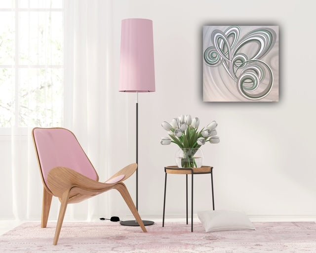 Neutral coloured square conceptual canvas art