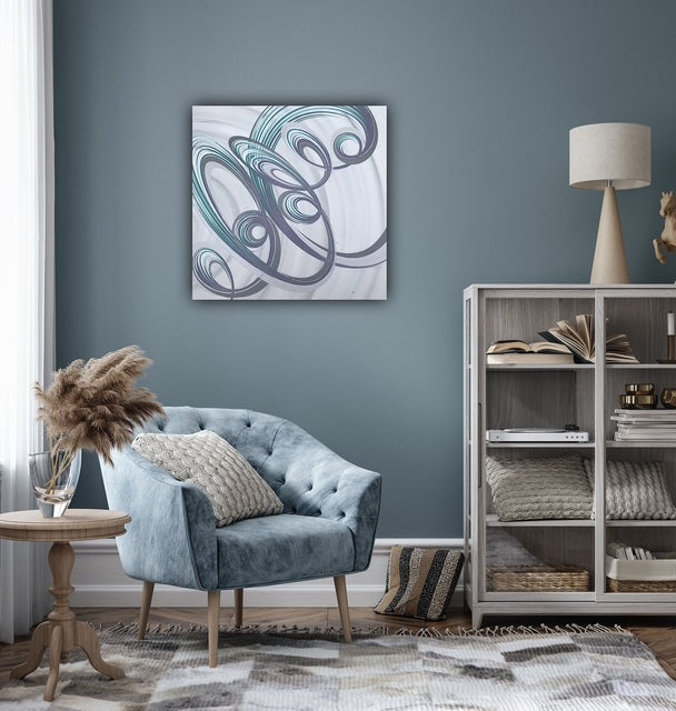 Large hand painted abstract canvas painting.