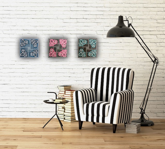 Colourful triptych art