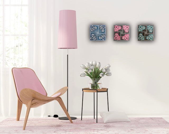 Trio of colourful art