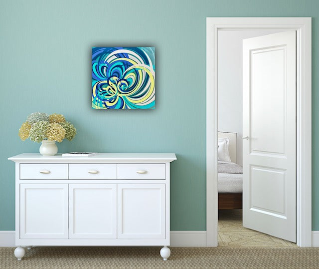 Square modern flower painting 