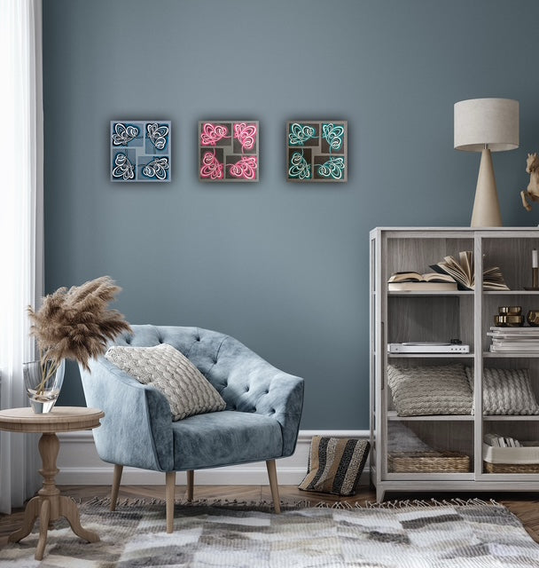 Colourful art triptych