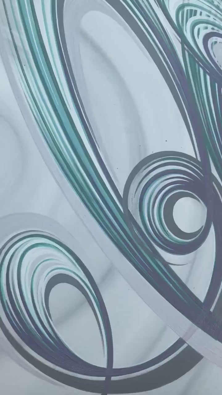 Abstract Pastel coloured large  artwork on canvas